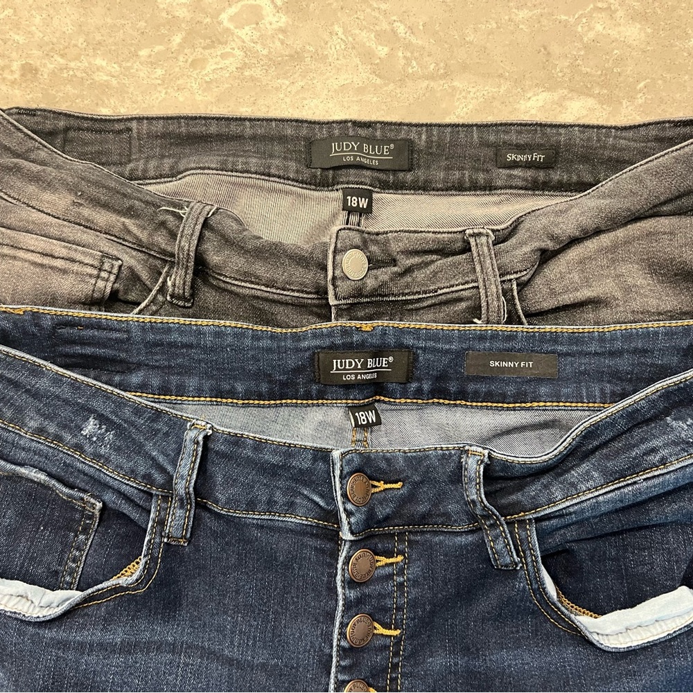 Judy Blue-two pair skinny jeans-size 18!!